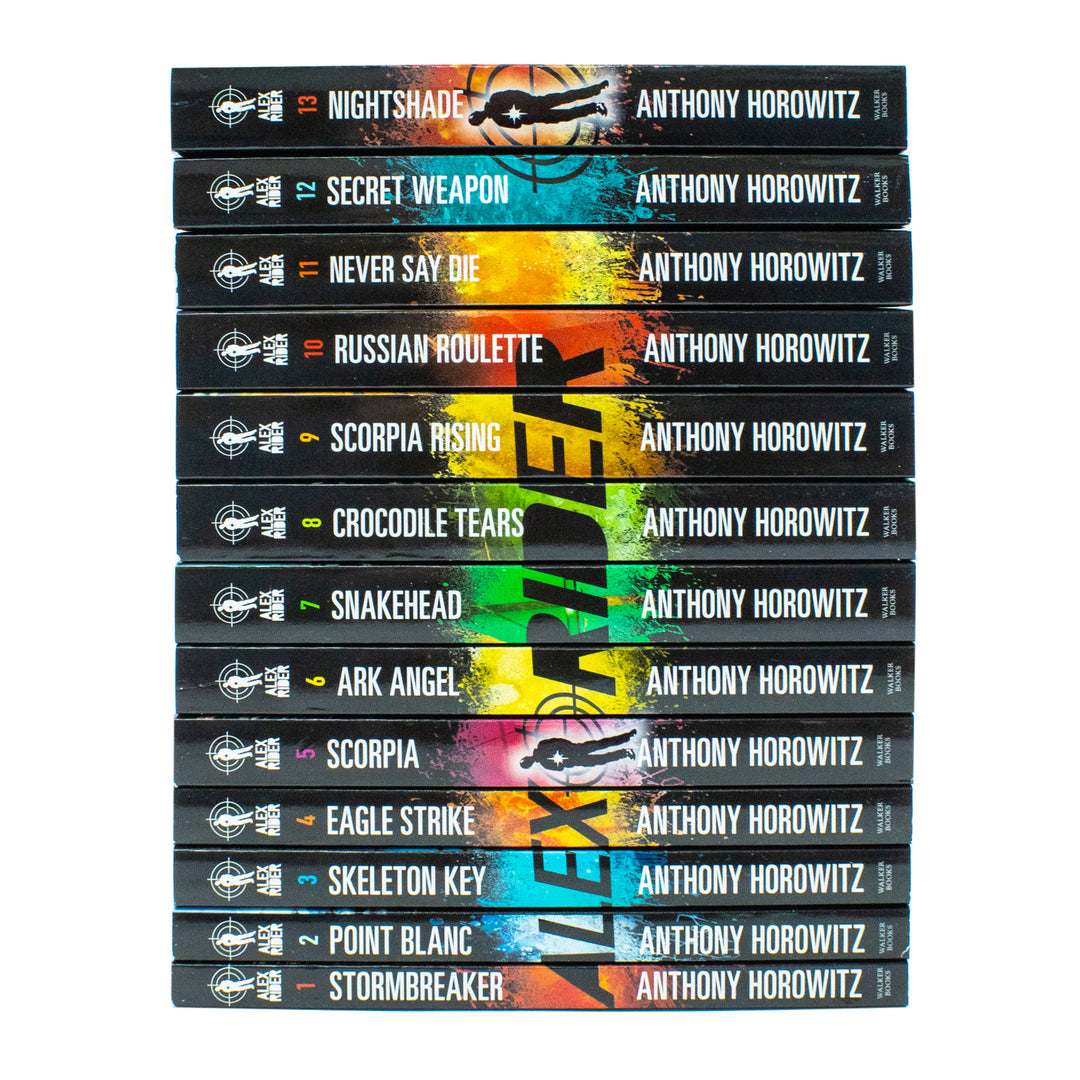 Alex Rider Series 13 Books Collection Set by Anthony Horowitz | Adventure, Thriller, Young Adult Fiction- Stormbreaker, Point Blanc,Skeleton Key& more