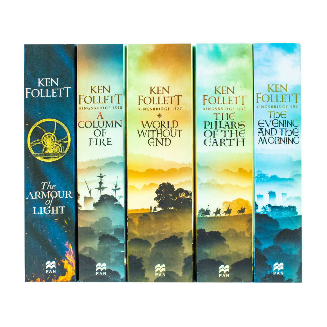 Kingsbridge Novels Collection 5 Books Set By Ken Follett (The Pillars Of The Earth, World Without End, A Column Of Fire, The Evening And The Morning & The Armour Of Light)