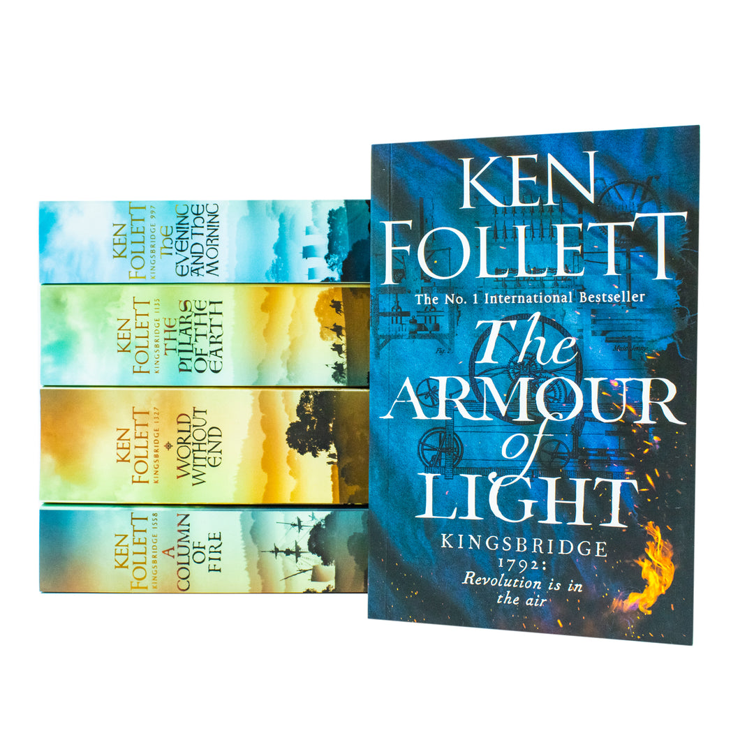 Kingsbridge Novels Collection 5 Books Set By Ken Follett (The Pillars Of The Earth, World Without End, A Column Of Fire, The Evening And The Morning & The Armour Of Light)