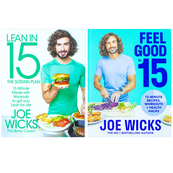 Lean in 15 The Sustain Plan and [Hardcover] Feel Good In 15 By Joe Wicks 2 Books Collection Set