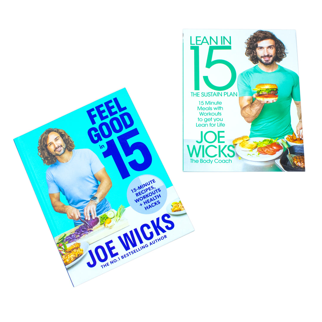 Lean in 15 The Sustain Plan and [Hardcover] Feel Good In 15 By Joe Wicks 2 Books Collection Set