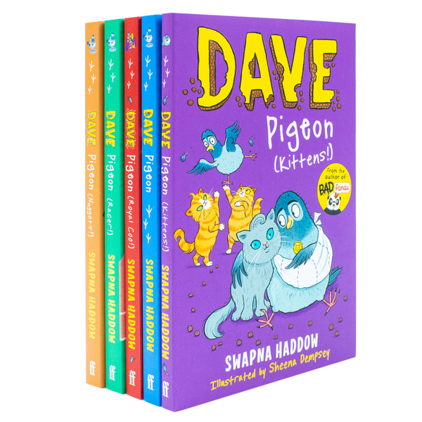 Dave Pigeon Collection 5 Books Set By Swapna Haddow (Dave Pigeon, Nuggets, Racer, Royal Coo! & Kittens!)