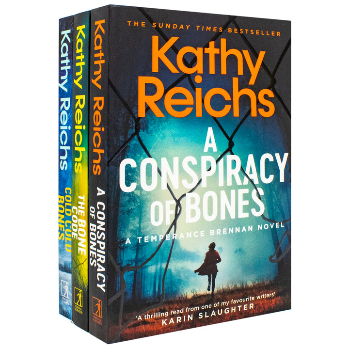 Temperance Brennan Series 19-21 Book Collection by Kathy Reichs | Mystery Thriller Novels: Cold Bones, Conspiracy of Bones, Bone Code | Crime, Fiction