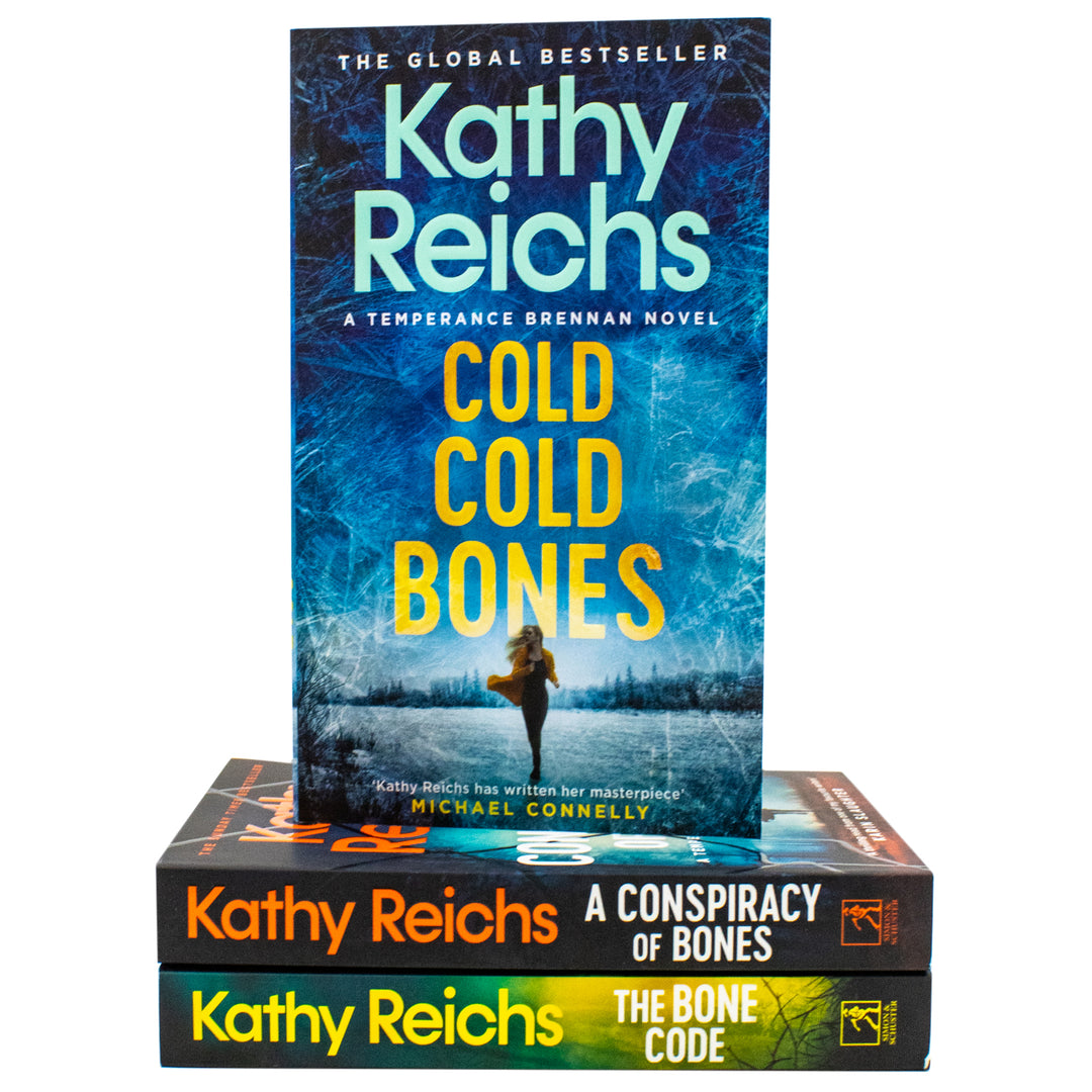 Temperance Brennan Series 19-21 Book Collection by Kathy Reichs | Mystery Thriller Novels: Cold Bones, Conspiracy of Bones, Bone Code | Crime, Fiction