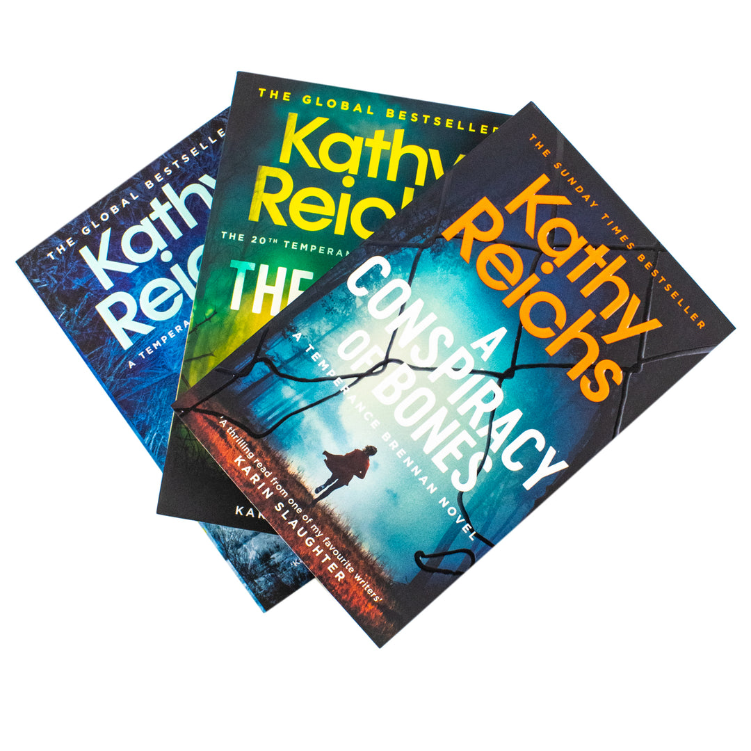 Temperance Brennan Series 19-21 Book Collection by Kathy Reichs | Mystery Thriller Novels: Cold Bones, Conspiracy of Bones, Bone Code | Crime, Fiction