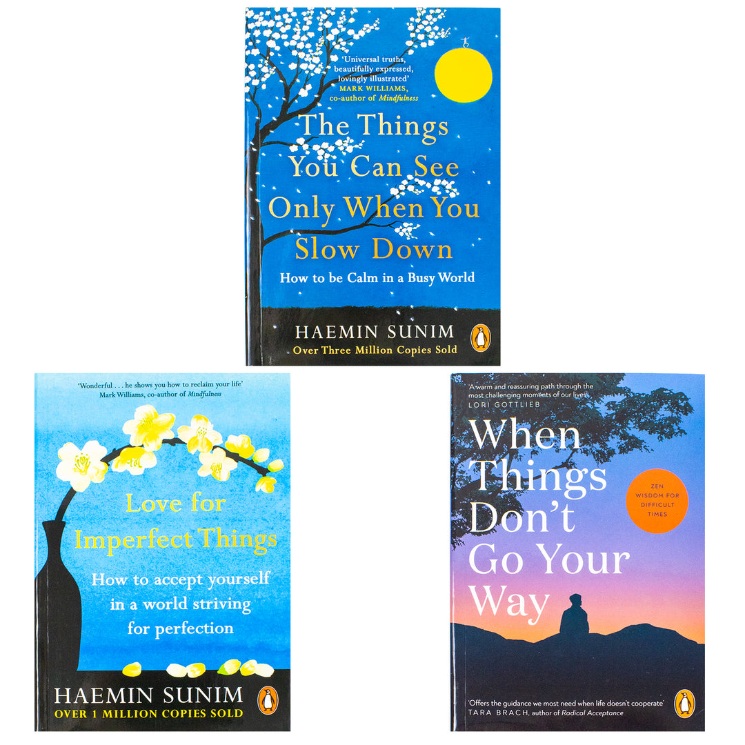 Haemin Sunim Collection 3 Books Set (The Things You Can See Only When You Slow Down, When Things Don't Go Your Way, Love for Imperfect Things) | Paperback
