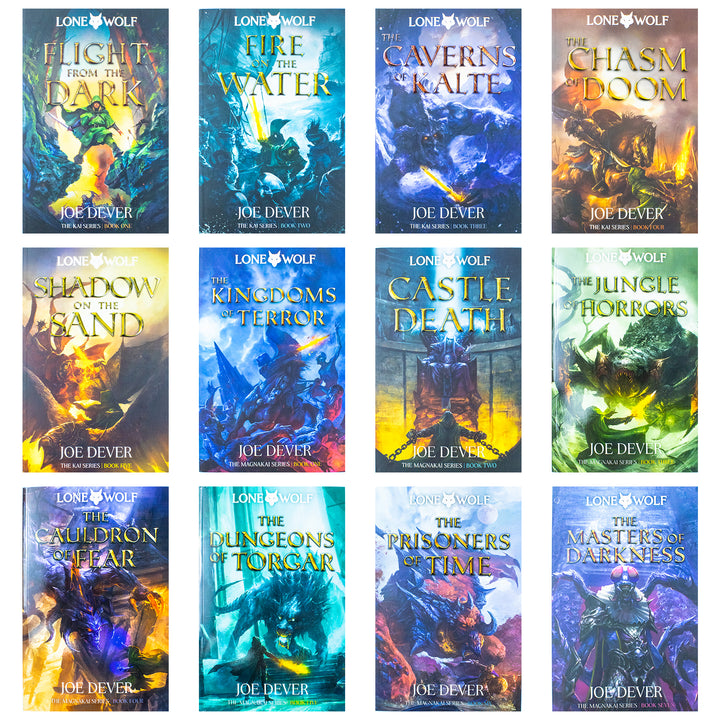Lone Wolf Series Books 1-12 Collection Set by Joe Dever | Epic Fantasy Adventure Book Set: Flight from the Dark,Fire on the Water, Castle Death & More
