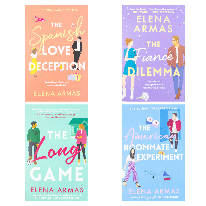 Elena Armas Collection 4 Books Set (The American Roommate Experiment, The Fiance Dilemma, The Spanish Love Deception and The Long Game) | Paperback