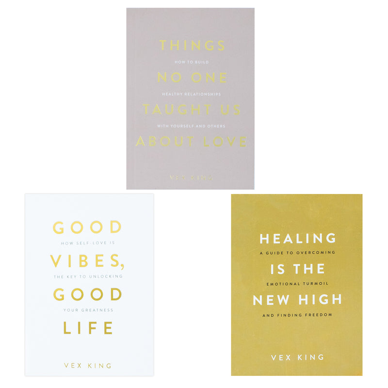 Vex King 3 Book Collection Set- Non Fiction- Paperback [Things No One Taught Us About Love, Good Vibes, Healing Is the New High
