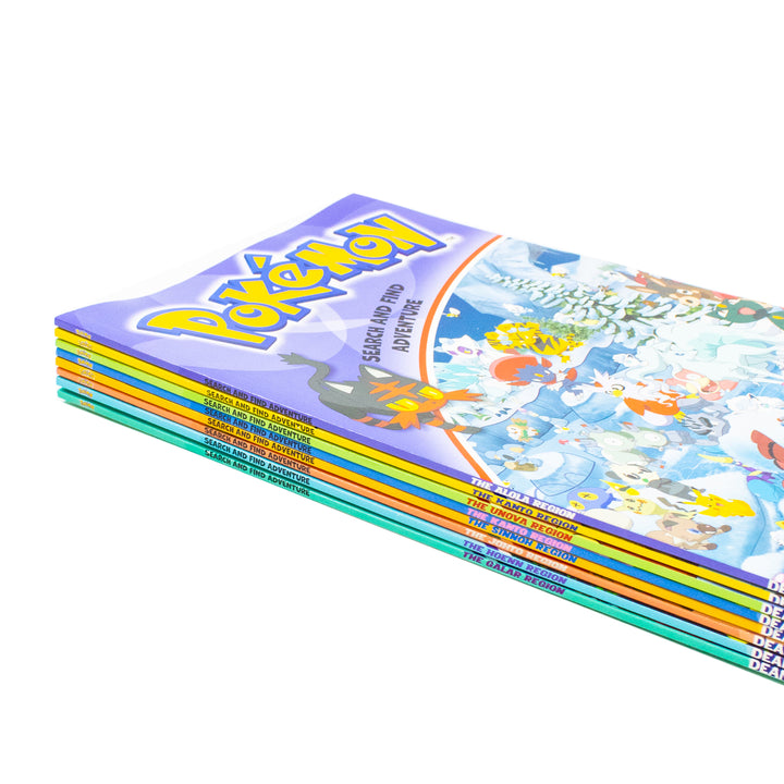 Pokémon Search and Find Adventure 8 Books Collection Set | Paperback (The Alola Region, The Kanto Region, The Unova Region, The Kalos Region, Sinnoh Region, Johto Region, Hoenn Region and Galar Region)