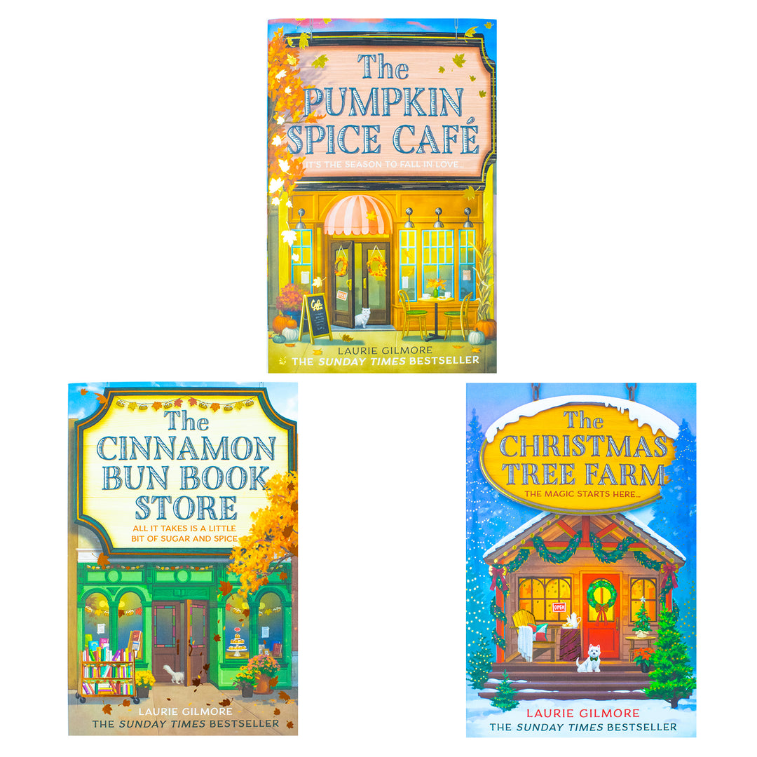 Dream Harbor Series 3 Books Collection Set By Laurie Gilmore (The Christmas Tree Farm, The Cinnamon Bun Book Store and The Pumpkin Spice Café)
