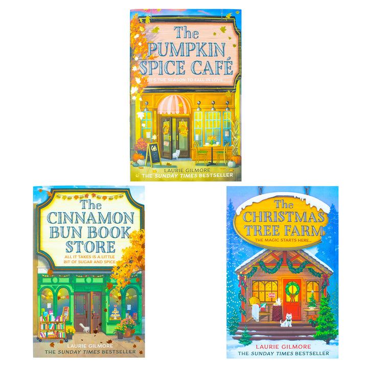 Dream Harbor Series 3 Books Collection Set By Laurie Gilmore (The Christmas Tree Farm, The Cinnamon Bun Book Store and The Pumpkin Spice Café)