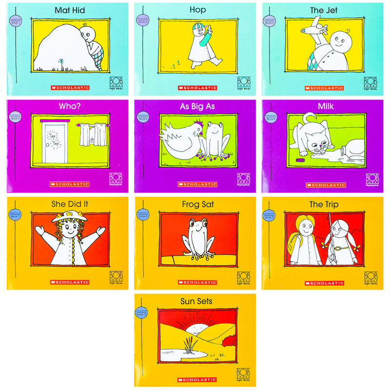 Bob Books: Sight Words Kindergarten (Stage 2: Emerging Reader) 10 Books Collection Set By Scholastic