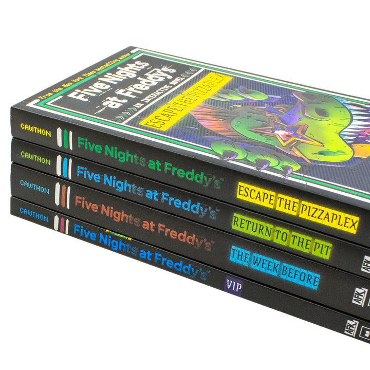 Five Nights at Freddy's: Interactive Novels 4 Books Collection Box Set by Scott Cawthon – Escape the Pizzaplex, Return to the Pit, The Week Before & VIP | Paperback