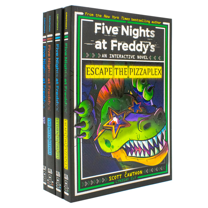 Five Nights at Freddy's: Interactive Novels 4 Books Collection Box Set by Scott Cawthon – Escape the Pizzaplex, Return to the Pit, The Week Before & VIP | Paperback