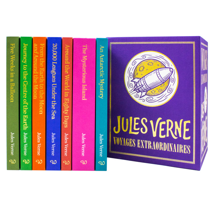 Jules Verne 7 Books Hardcover Box Set | The Mysterious Island, Around the World in Eighty Days, Twenty Thousand Leagues Under the Sea & More | Classic Adventure Fiction