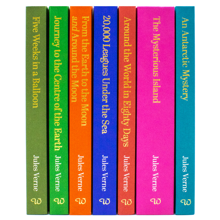 Jules Verne 7 Books Hardcover Box Set | The Mysterious Island, Around the World in Eighty Days, Twenty Thousand Leagues Under the Sea & More | Classic Adventure Fiction