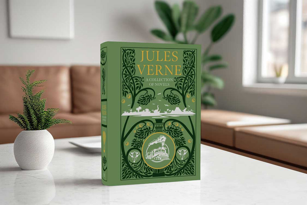 A Collection of Jules Verne Novels – Leather Bound Book | Timeless Adventure, Fiction & Classics by the Famous French Author | Illustrated & Vintage