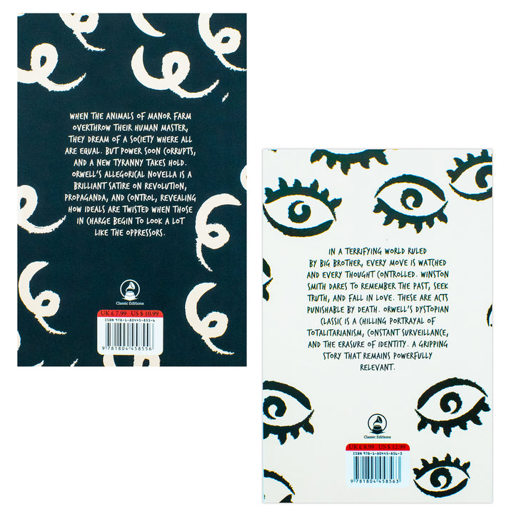 George Orwell 2 Books Set Collection, Animal Farm, 1984 Big Brother is watching