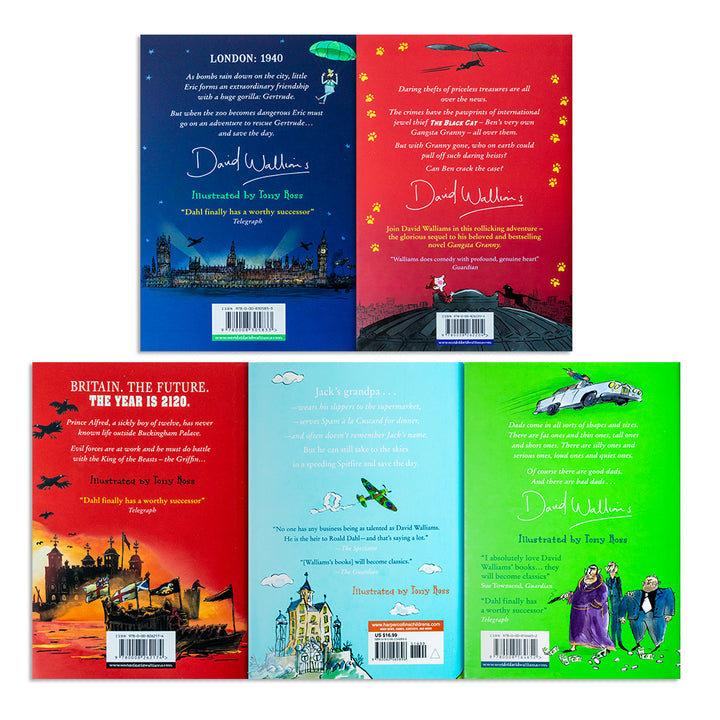 David Walliams 5 Books Set Collection ( Bad Dad, Grandpa's Great Escape, Gangsta Granny, Code Name Bananas,The Beast