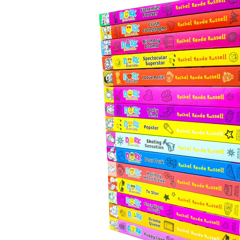 Dork Diaries 15 Book Set Collection Volume 1-15 By Rachel Renee Rushell