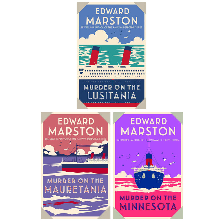 Edward Marston 3 Books Collection Set (Murder On The Minnesota, Murder On The Mauretania, Murder On The Lusitania)