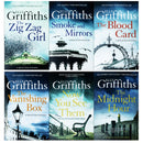 The Brighton Mysteries Series Books 1 - 6 Collection Set by Elly Griffiths (Zig Zag Girl, Smoke and Mirrors, Blood Card, Vanishing Box, Now You See Them & Midnight Hour)