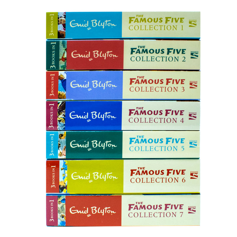 Enid Blyton Famous Five Collection 1-7 Books Set 21 Stories (3 Books in 1)