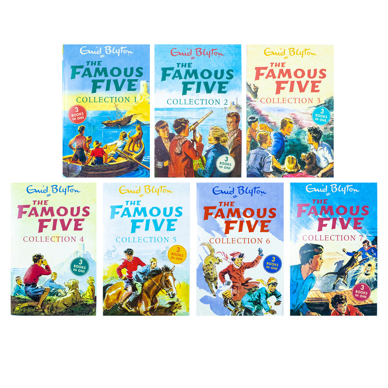 Enid Blyton Famous Five Collection 1-7 Books Set 21 Stories (3 Books in 1)