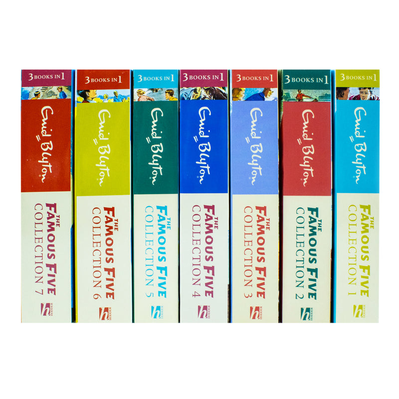 Enid Blyton Famous Five Collection 1-7 Books Set 21 Stories (3 Books in 1)