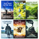Ernest Hemingway Collection 6 Books Set (For Whom The Bell Tolls, The Old Man and the Sea, Green Hills of Africa, A Farewell To Arms, The Sun Also Rises & In Our Time)