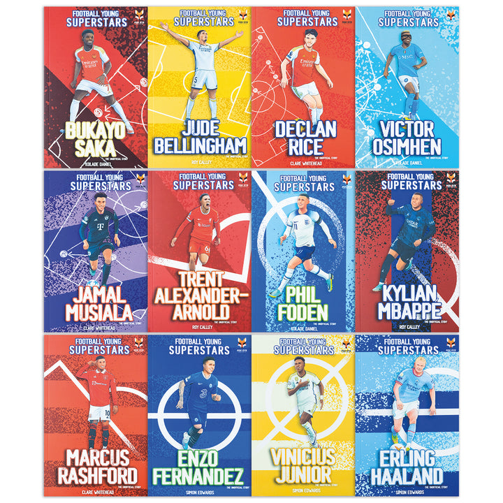 Football Young Superstars 12-Book Box Set | Inspiring Children's Sports Books on Jude Bellingham, Rashford, Mbappe, Haaland & More – Ages 12+