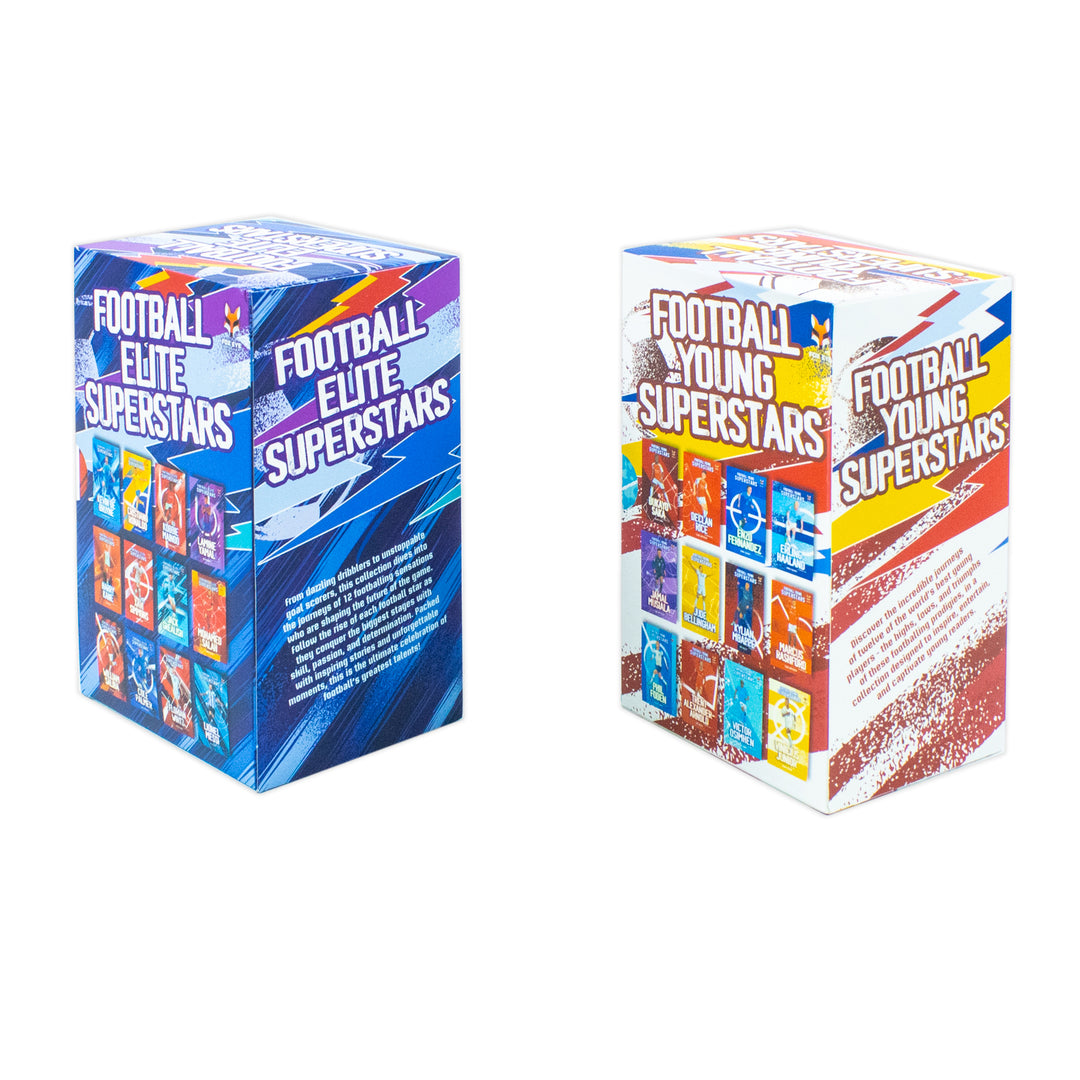 Football Superstars 24 Book Set Collection: (Ronaldo, Lamine Yamal, Salah, Harry Kane, De Bruyne, Messi, Saka, Haaland, Mbappe, Bellingham, Fernandez, Rashford)
