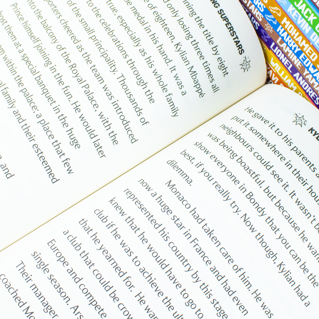 Football Superstars 24 Book Set Collection: (Ronaldo, Lamine Yamal, Salah, Harry Kane, De Bruyne, Messi, Saka, Haaland, Mbappe, Bellingham, Fernandez, Rashford)