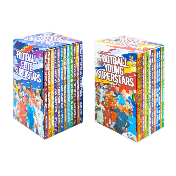 Football Superstars 24 Book Set Collection: (Ronaldo, Lamine Yamal, Salah, Harry Kane, De Bruyne, Messi, Saka, Haaland, Mbappe, Bellingham, Fernandez, Rashford)