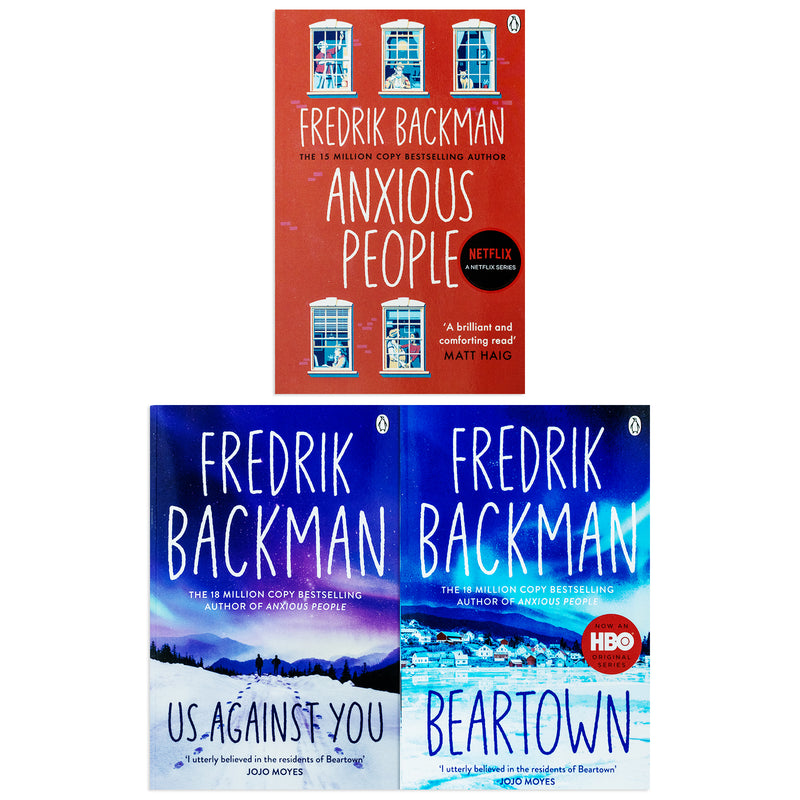 Fredrik Backman Collection 3 Books Set (Anxious People,Us Against You,Beartown)