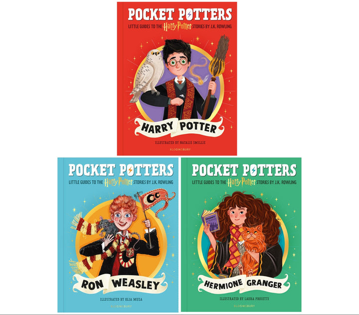 Harry Potter Pocket Potters 3 Books Collection Set Hardback (Harry Potter, Ron Weasley and Hermione Granger)-  Little Guides to the Harry Potter Stories J.K. Rowling Bestsellers
