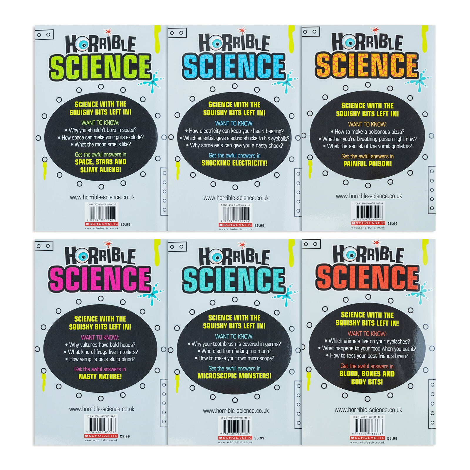 Horrible Science Series by Nick Arnold - 6 Book Set for Kids 8+