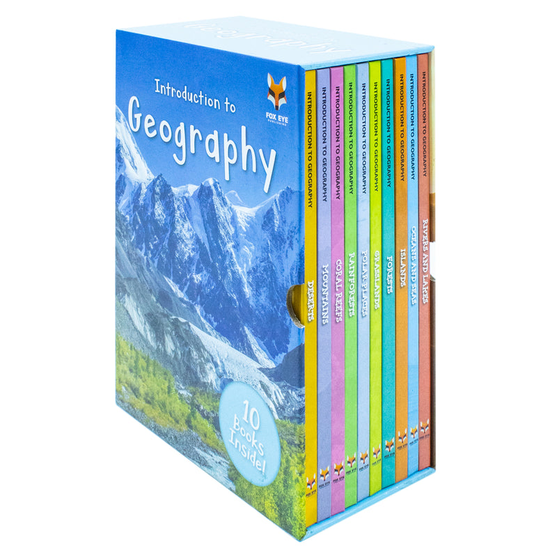 Childrens Introduction To Geography For Beginners 10 Hardback Book Collection Set:: (Coral Reefs, Deserts, Forests, Grasslands, Islands, Mountains, ... Polar Places, Rainforests, Rivers and Lakes)