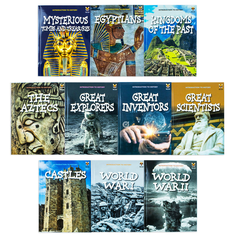 Children Introduction to History for Beginners (Series 2) 10 Book Collection set: (Great Explorers, Great Inventors, Great Scientist, Castles, ... The ... The Aztecs, Word War I, World War II)