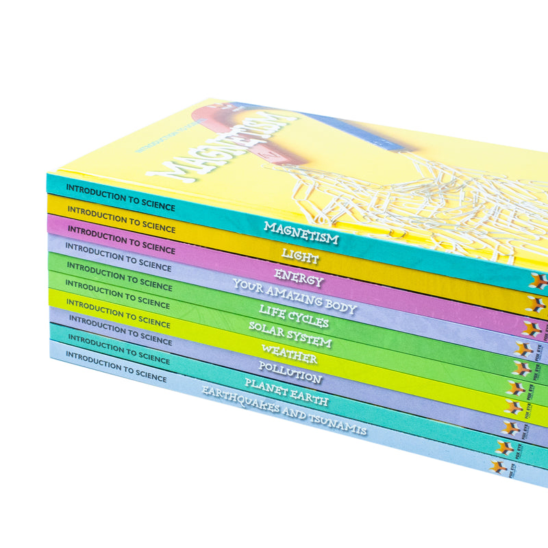 Children Introduction To Science For Beginners (Series 2) 10 Hardback Book Collection Set: (Energy, Life Cycles, Light, Magnetism, Pollution, Planet ... Solar System, Weather, Your Amazing Body)