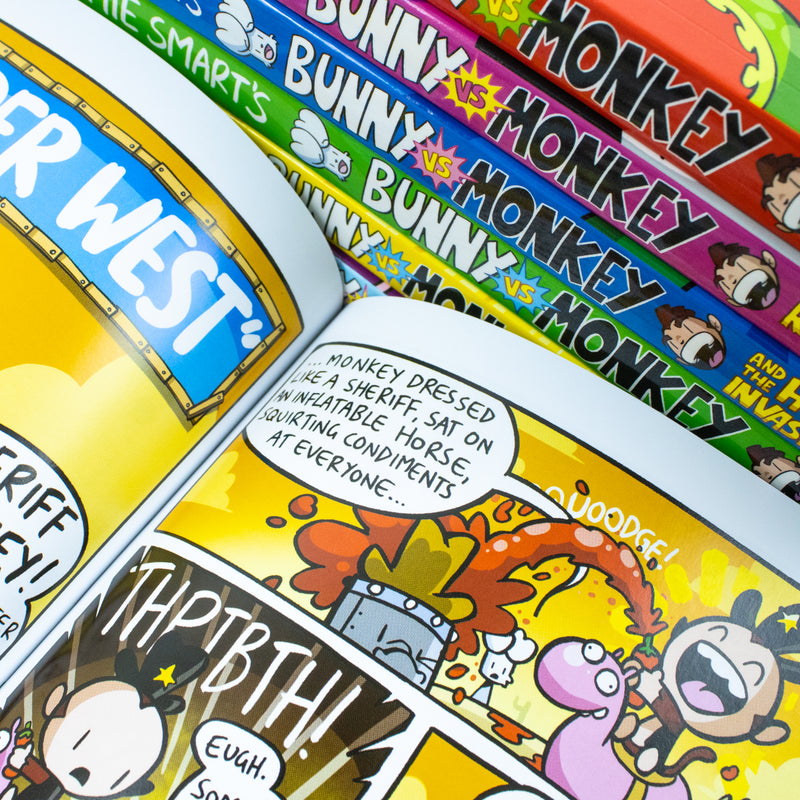 Bunny vs Monkey 7-Book Paperback Collection Set by Jamie Smart – Funny Adventure & Laugh-Out-Loud Illustrated Children’s Stories for Ages 5–9