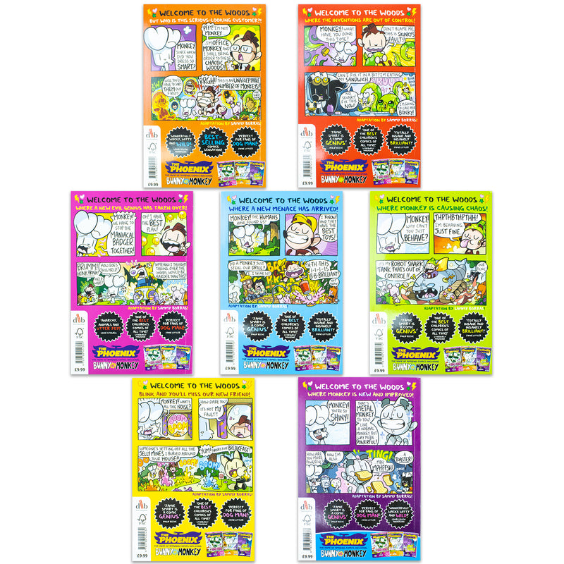 Bunny vs Monkey 7-Book Paperback Collection Set by Jamie Smart – Funny Adventure & Laugh-Out-Loud Illustrated Children’s Stories for Ages 5–9