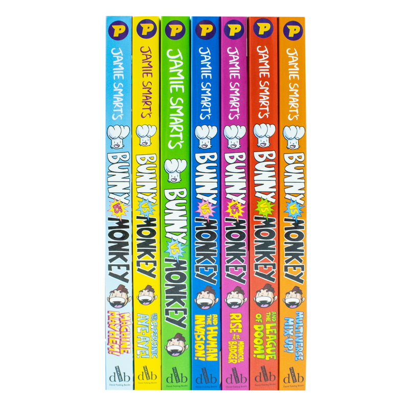 Bunny vs Monkey 7-Book Paperback Collection Set by Jamie Smart – Funny Adventure & Laugh-Out-Loud Illustrated Children’s Stories for Ages 5–9