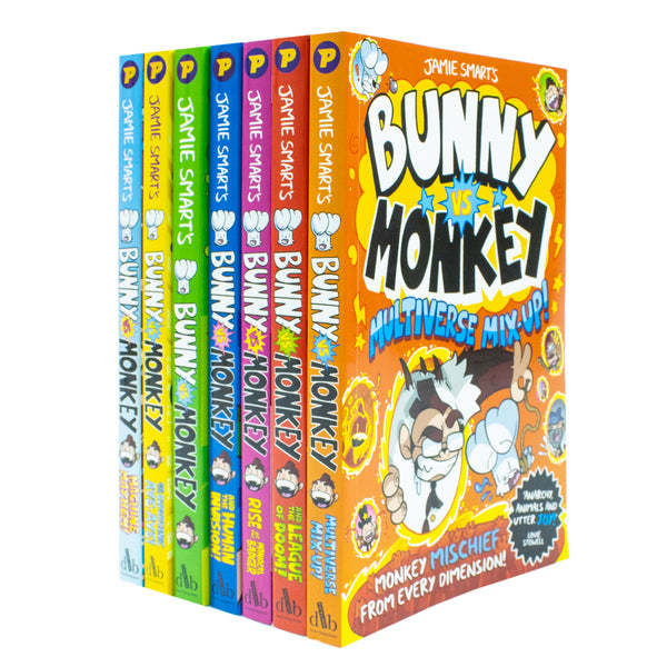 Bunny vs Monkey 7-Book Paperback Collection Set by Jamie Smart – Funny Adventure & Laugh-Out-Loud Illustrated Children’s Stories for Ages 5–9