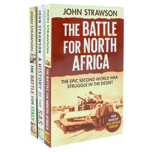 John Strawson Collection 3 Books Set (The Battle for Italy, The Battle for North Africa & The History of the SAS)