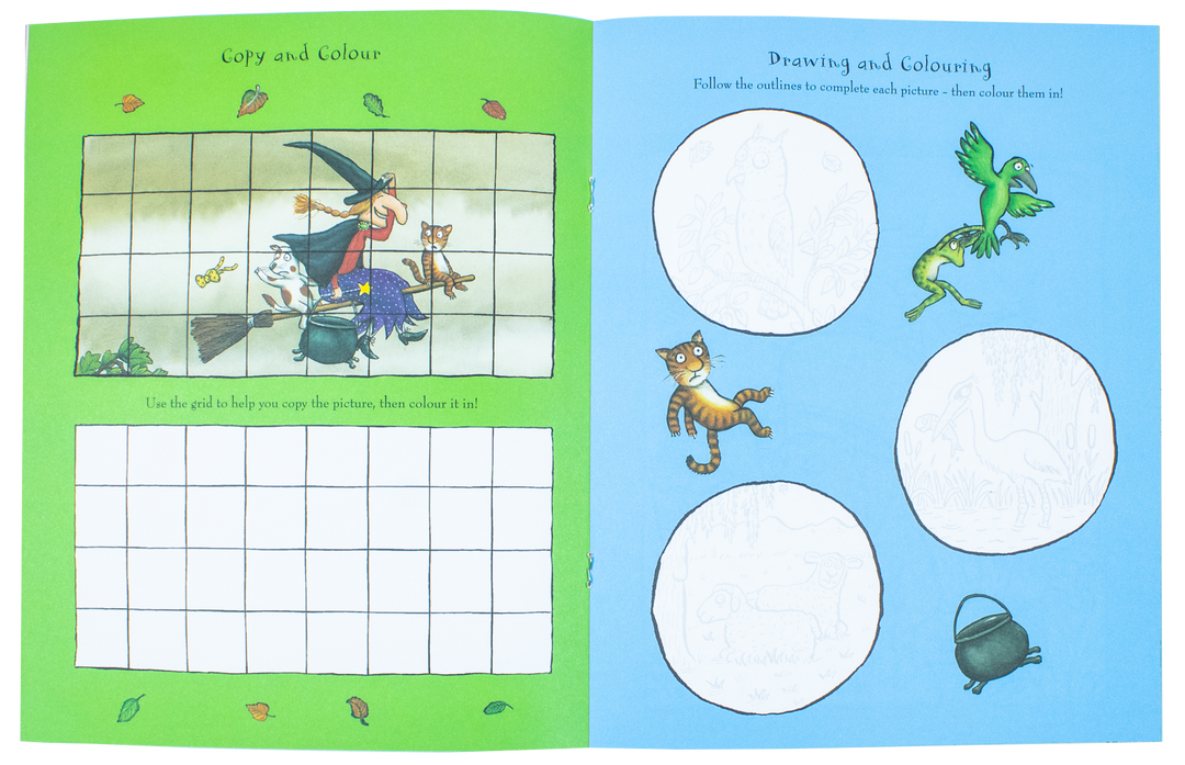 Julia Donaldson Picture & Activity 4-Book Collection– The Gruffalo Activity & Puzzle Book,Room on the Broom Coloring, Fun & Educational Kids’ Learning