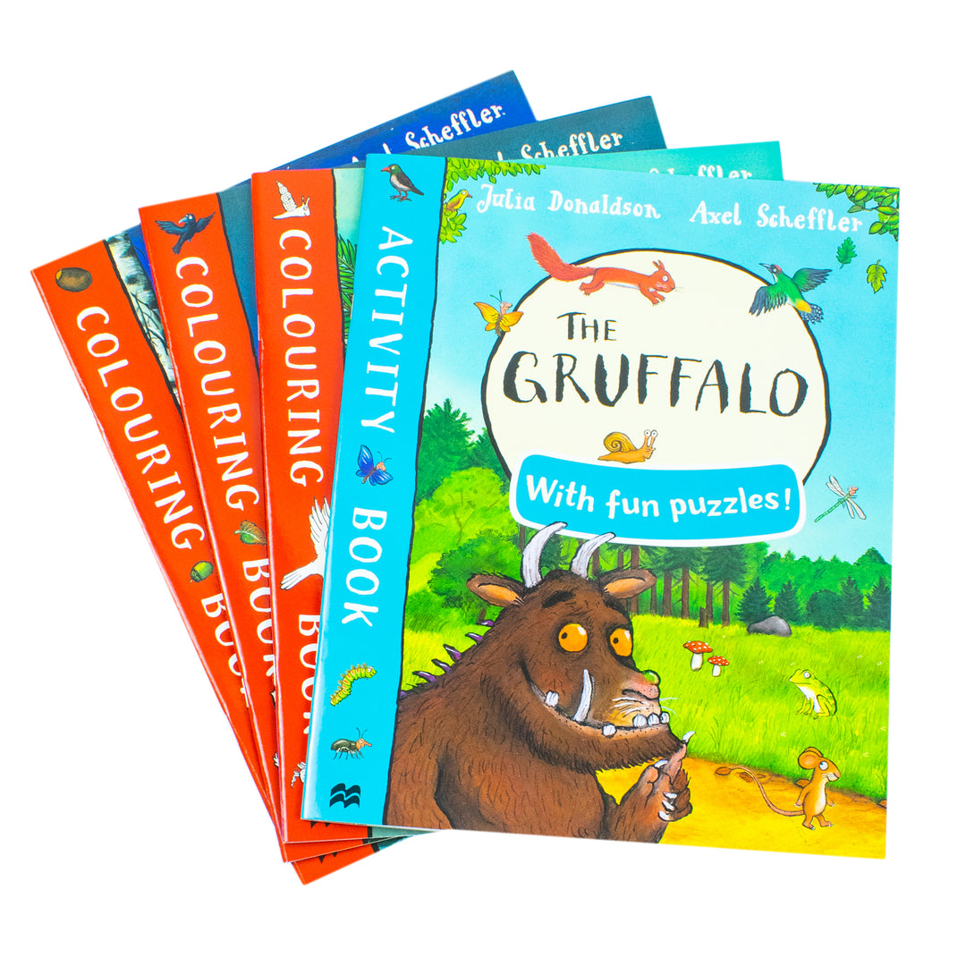 Julia Donaldson Picture & Activity 4-Book Collection– The Gruffalo Activity & Puzzle Book,Room on the Broom Coloring, Fun & Educational Kids’ Learning