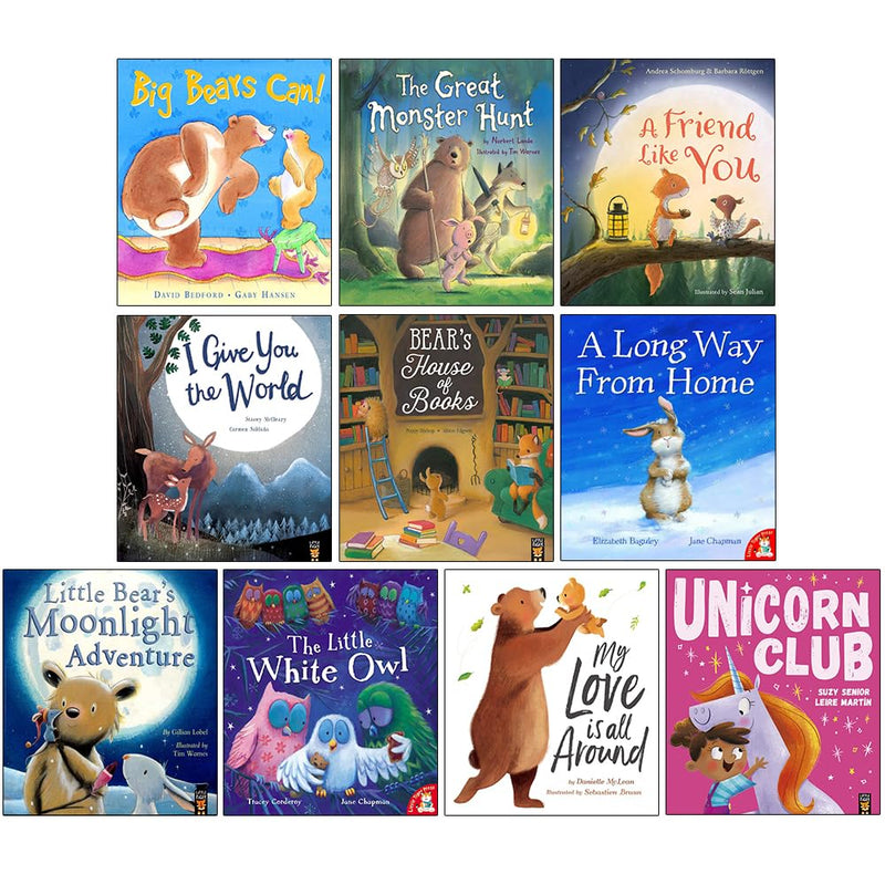My First Animal Bedtime Picture Stories 10 Books Collection Set (Big Bears Can!, The Great Monster Hunt, A Friend like You, I give you the World, Bear's House of Books, A long Way From Home & More)