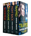 Kerry Casey Series Collection 1-4 Books Set By Anna Smith (Trapped, Fight Back, End Game, Blood Feud)